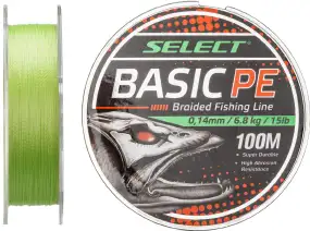 Шнур Select Basic PE Light Green 150m 0.10mm 10lb/4.8kg