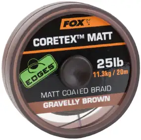 Поводковый материал Fox International Edges Coretex Matt 25lb 20m ц:gravelly brown