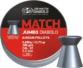 Кулі пневматичні JSB Diabolo Jumbo Match. Кал. 5.5 мм. Вага - 0.89 г. 300 шт/уп