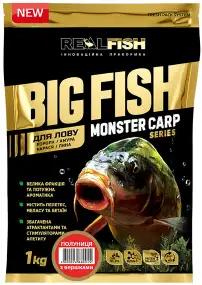 Прикормка Real Fish Big Fish Monster Carp Клубника со сливками 1kg