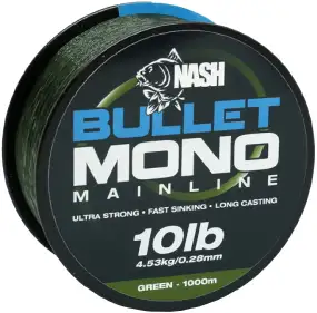 Волосінь Nash Bullet Mono 1000m (Green) 0.28mm 10lb/4.53kg