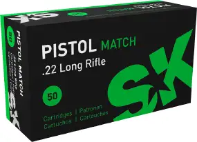 Патрон SK Pistol Match кал.22 LR куля 2,59 г/ 40 гран. Поч. швидкість 286 м/с.