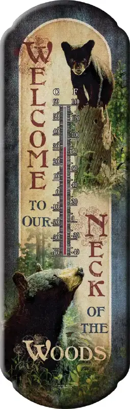 Термометр Riversedge Bear Tin Thermometer 43*17 см.