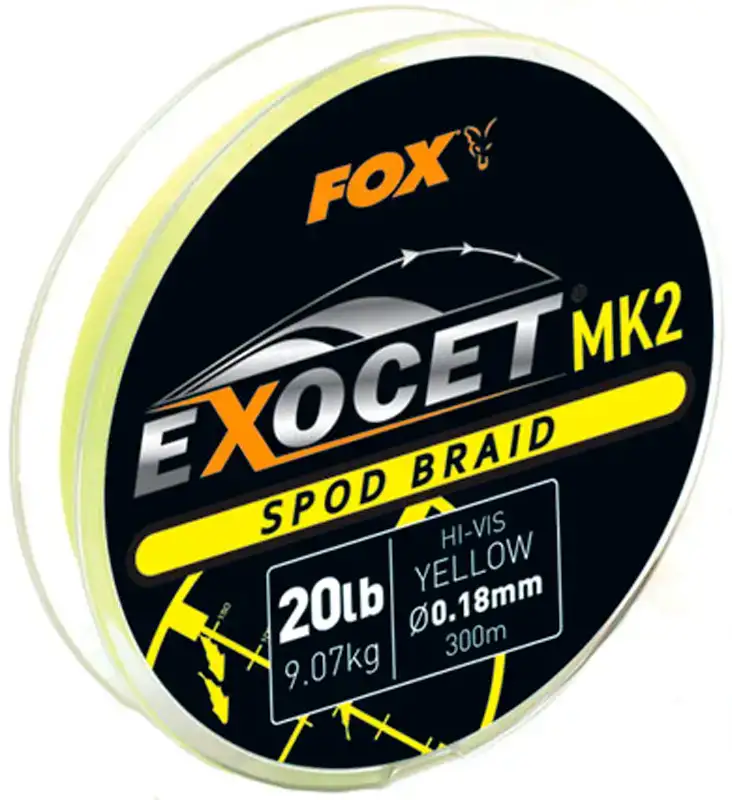 Шнур Fox International Exocet MK2 Spod & Marker Braid 300m (Yellow) 0.18mm 20lb