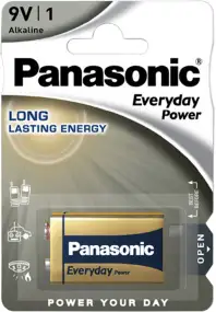 Батарейка Panasonic EVERYDAY POWER щелочная 6LR61 (6LF22,MN1604,MX1604,Крона)