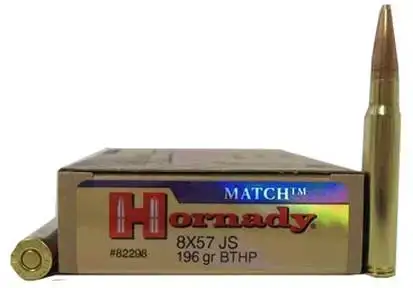 Патрон Hornady Match кал. 8х57 JS куля BTHP маса 196 гр (12.7 г)