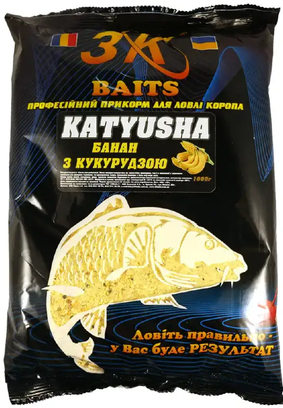 Сухая смесь 3KBaits Katyusha (банан-кукуруза) 1кг