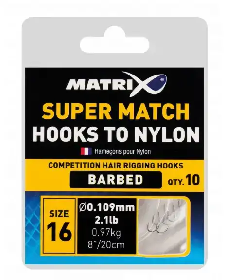 Оснастка Matrix Super Match Hooks To Nylon Size 12 (0.117mm Dia)