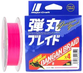 Шнур Major Craft Dangan Braid X4 150m (роз.) #0.8/0.12mm 14lb/6.1kg