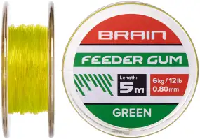 Амортизуюча гума  Brain Feeder Gum 0.8mm 12lb/6kg (5m) ц:зелений