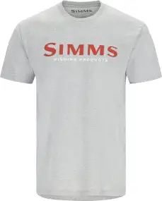 Футболка Simms Logo T-Shirt Grey Heather - Crimson