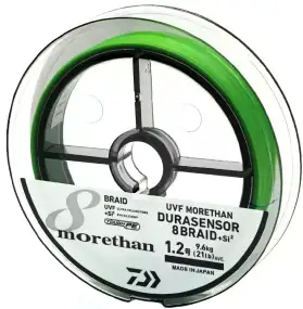 Шнур Daiwa UVF Morethan Dura Sensor X8+Si2 150m (Lime Green) #1.2 21lb/9.6kg