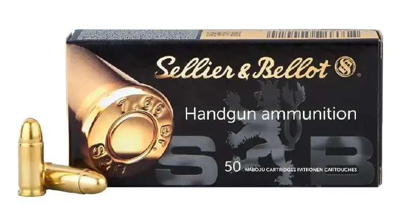 Патрон Sellier & Bellot кал. 9 мм Browning Court /380AUTO пуля FMJ масса 6 г/92 гр