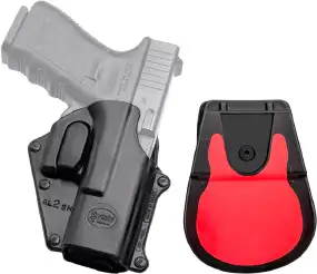 Кобура Fobus для Glock 17/19 поворотна з поясним фіксатором/кнопкою фіксації скоби спускового гачка