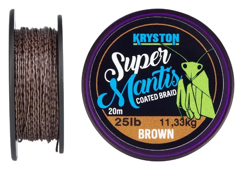 Повідковий матеріал Kryston Super Mantis Coated Braid 20m 25lb к:gravel brown