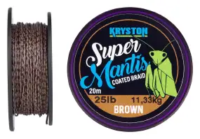 Поводковый материал Kryston Super Mantis Coated Braid 20m 25lb ц:gravel brown