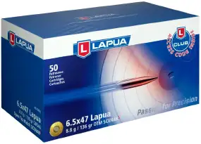 Патрон Nammo Lapua кал. 6.5x47 Lapua куля Scenar-L маса 8,8 г/ 136 гран. Поч. швидкість - 800 м/с