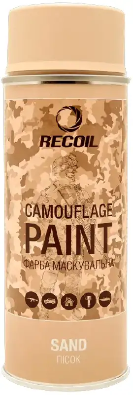 Краска маскировочная аэрозольная RecOil. Цвет - песок. Объем - 400 мл