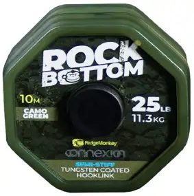 Поводковый материал RidgeMonkey Rock Bottom Tungsten Coated Semi Stiff 10m 25lb/11.3kg ц:camo green