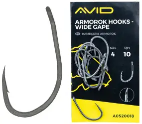Крючок карповый Avid Carp Armorok Hooks Wide Gape #8 (10 шт/уп)