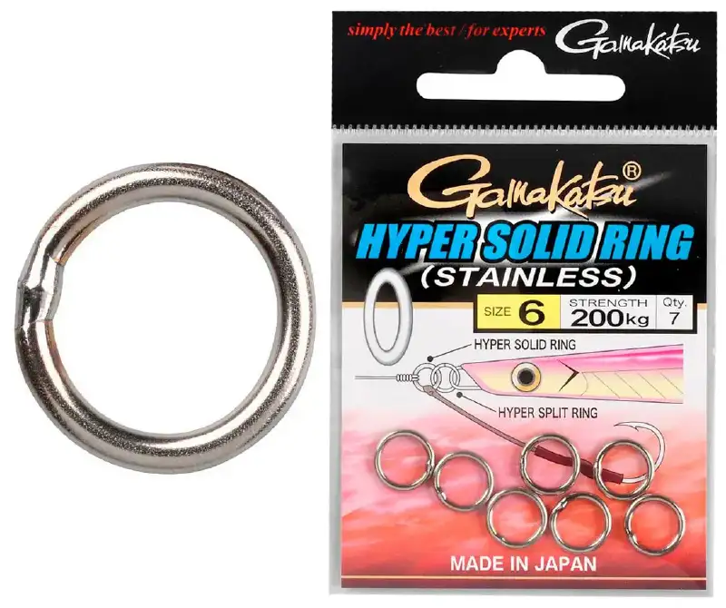 Кольцо сплошное Gamakatsu Hyper Solid Ring №4 100kg (10шт/уп) ц:nickel