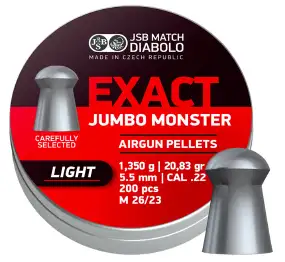 Пули пневматические JSB Diabolo Jumbo Monster Light кал. 5,5 мм 1.350 г 200 шт/уп