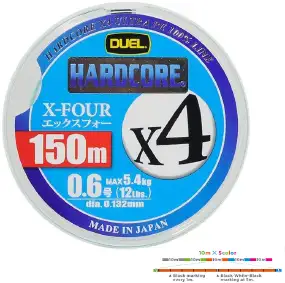 Шнур Duel Hardcore X4 200m #1.0/0.171mm 18lb/8.0kg ц:5 color