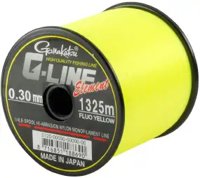 Волосінь Gamakatsu G-Line Element 370m (Fluo Yellow) 0.60mm 21.30kg