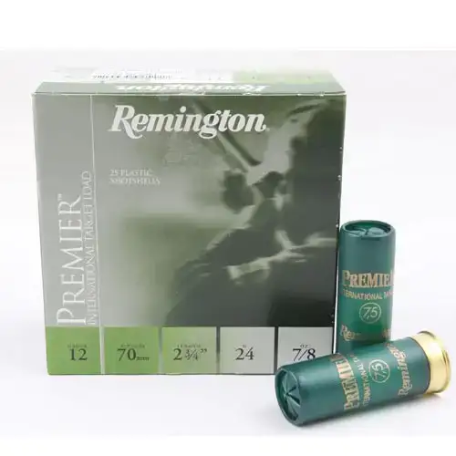 Патрон Remington Premier International Target кал.12/70 дробь № 7,5 (2,40 мм) навеска 24 грамма/ 7/8 унции.