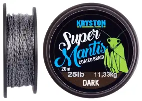 Поводковый материал Kryston Super Mantis Coated Braid 20m 15lb ц:dark silt