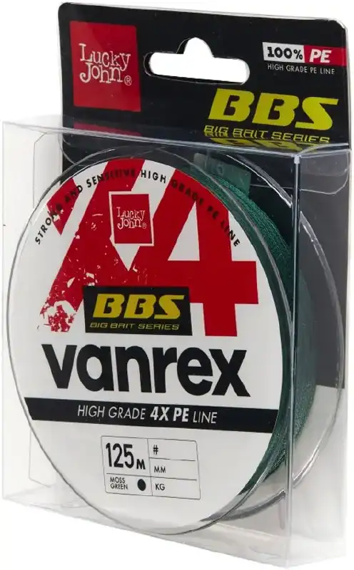 Шнур Lucky John Varnex BBS X4 PE 125m 0.28mm к:moss green