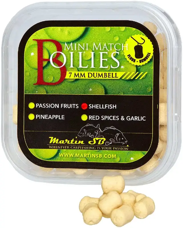 Бойли Martin SB Mini Match Boilies Fluor Dumbell Shellfish 7mm