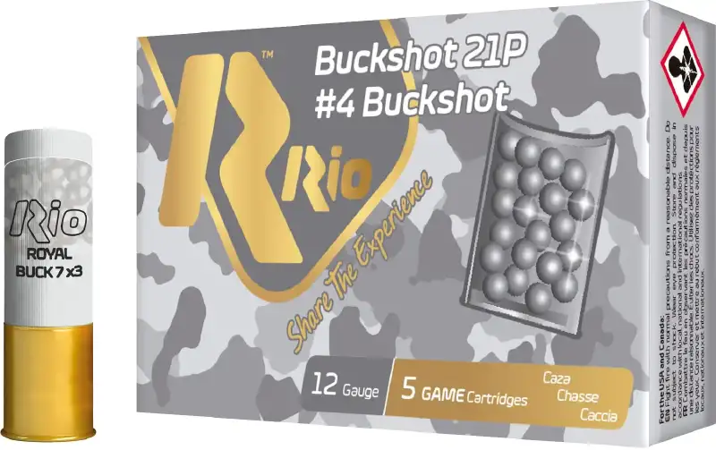 Патрон RIO Royal Buck 21P NEW кал. 12/70 картечь 6.2 мм навеска 28 г