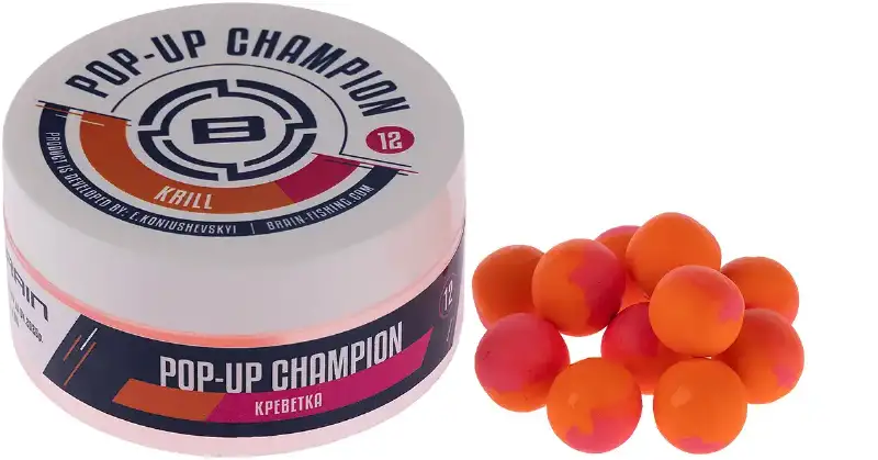 Бойли Brain Champion Pop-Up Krill (креветка) 10mm 34g