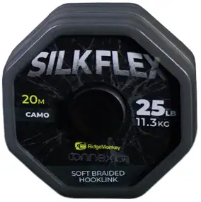 Поводковый материал RidgeMonkey Connexion SilkFlex Soft Braid 20m 25lb/11.3kg ц:camo