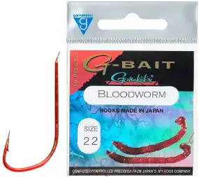 Гачок Gamakatsu G-Bait Bloodworm Red №20 (10шт/уп)