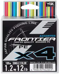 Шнур YGK Frontier X4 Assorted Single Color 100m #1.2/0.185mm 12lb/5.4kg