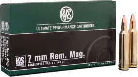 Патрон RWS кал.7mm Rem Mag пуля KS масса 10,5 г