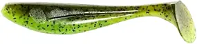 Силикон FishUP Wizzle Shad 5" #204 Green Pumpkin/Chartreuse (4шт/уп)