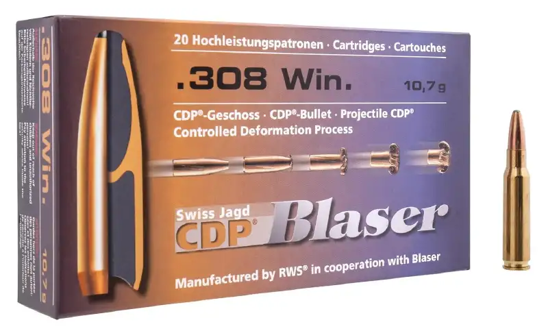 Патрон Blaser кал. 308 Win куля CDP маса 10,7 г/ 165 гран