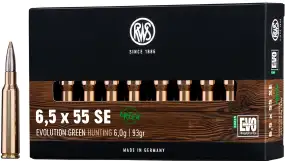 Патрон RWS кал. 6,5х55 SE пуля EVO Green масса 6 г/92 гран