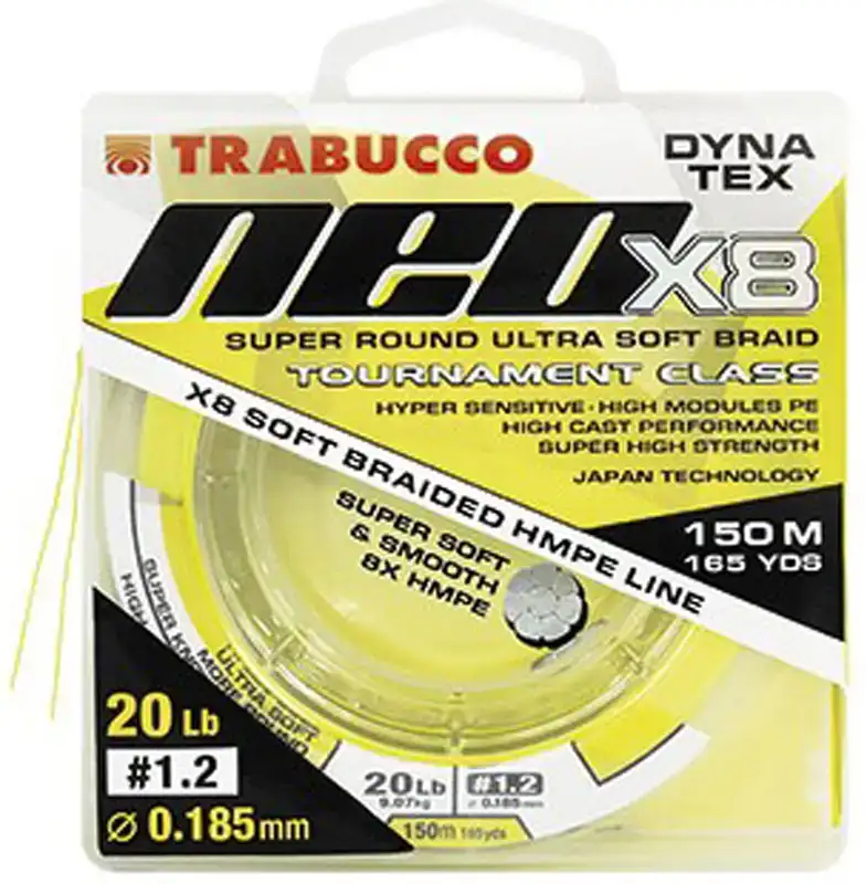 Шнур Trabucco Dyna-Tex Neo 8X 150m (Light Yellow) 0.100mm 4.54kg